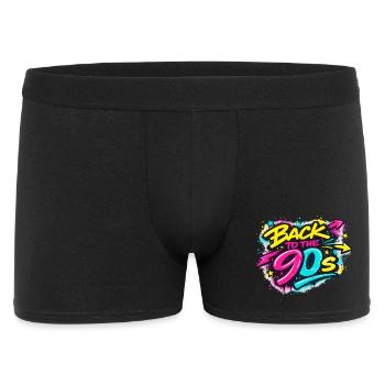 Back to the 90s Neon Graffiti - Männer Boxer Shorts - Schwarz - Vorne