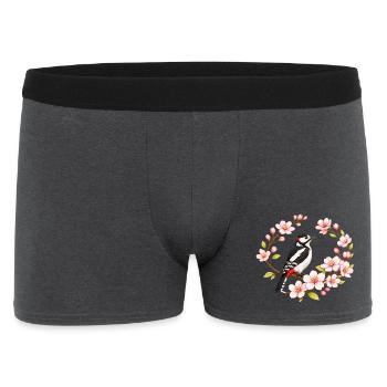 Grand pic tacheté avec motif printanier de cerisiers - Boxer Homme - charbon - Devant