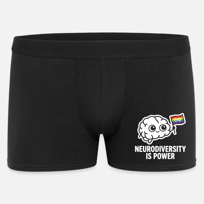 NEURODIVERSITY IS POWER Gehirn - Männer Boxer Shorts - Schwarz