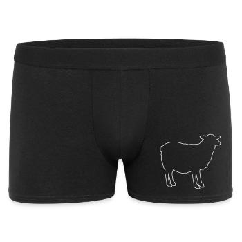 Schafsilhouette Outline - Männer Boxer Shorts - Schwarz - Vorne