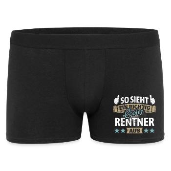So sieht ein richtig cooler Rentner aus - Spruch - Männer Boxer Shorts - Schwarz - Vorne