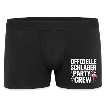 Schlager Party Crew Mallorca Flamingo JGA Malle - Männer Boxer Shorts - Schwarz - Vorne
