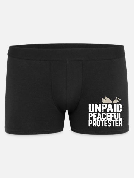Unpaid Peaceful Protester Activist Saying Demo - Men's Boxer Shorts - black