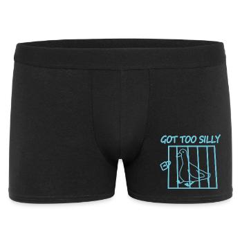 Oiseau en cage avec le texte Devenu trop bête - Boxer Homme - noir - Devant