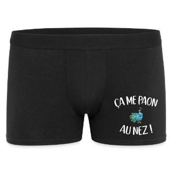 Ça Me Paon au Nez Paon Humour Jeu de Mot Animal - Boxer Homme - noir - Devant