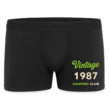Vintage 1987 – Année de naissance rétro du Camping Club - Boxer Homme - noir - Devant