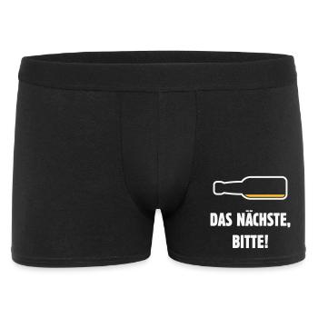 Das Nächste, Bitte! (Bier / Bierchen / NEG 2C) - Männer Boxer Shorts - Schwarz - Vorne