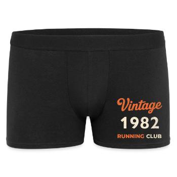 Vintage 1982 Running Club Geburtstag Geschenkidee - Männer Boxer Shorts - Schwarz - Vorne
