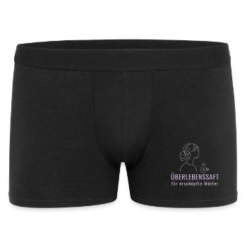 Überlebenssaft für erschöpfte Mütter - Minimalisti - Männer Boxer Shorts - Schwarz - Vorne