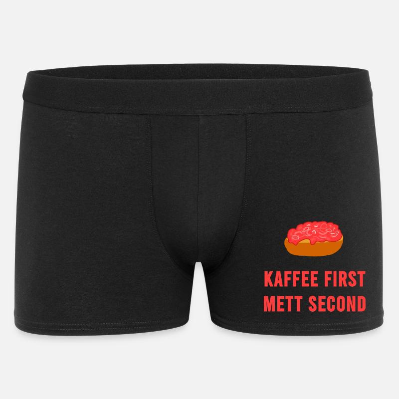 Coffee first Mett second Breakfast Mettbrötchen - Men's Boxer Shorts - black