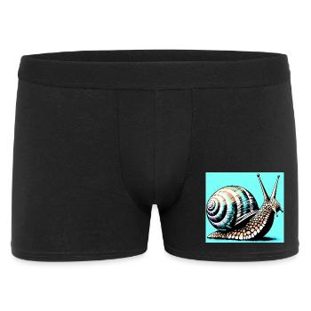 Schnecke - Männer Boxer Shorts - Schwarz - Vorne