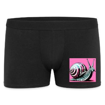 Schnecke - Männer Boxer Shorts - Schwarz - Vorne