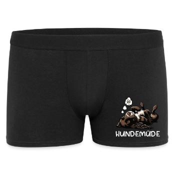 Hundemüde Münsterländer Münsterländerbesitzer  - Männer Boxer Shorts - Schwarz - Vorne
