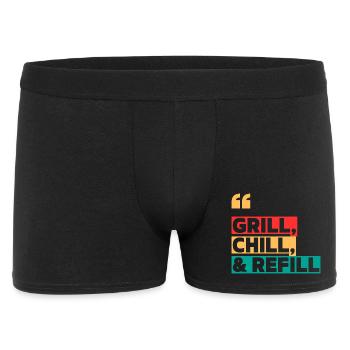 Grill, Chill & Refill - Men's Boxer Shorts - black - Front