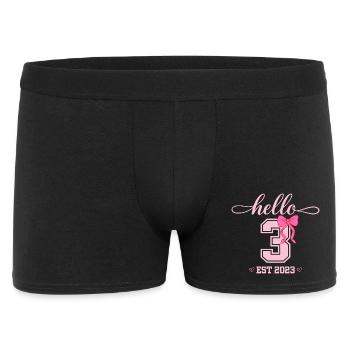 Bonjour 3 Est 2023 Conception d’anniversaire de filles - Boxer Homme - noir - Devant