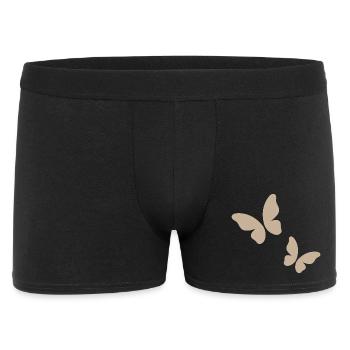 Beige Butterfly Pattern - Men's Boxer Shorts - black - Front