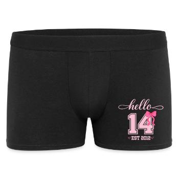 Bonjour 14 Est 2012 Girl Birthday Design - Boxer Homme - noir - Devant