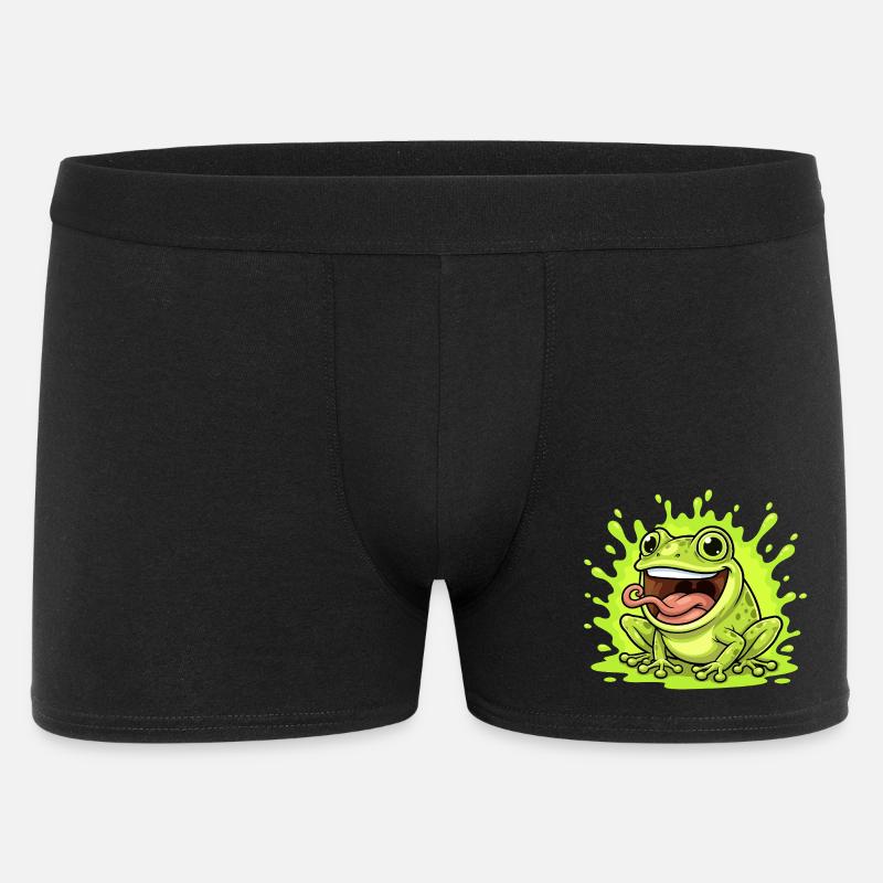 Lime Frog Splash Cartoon - Men's Boxer Shorts - black