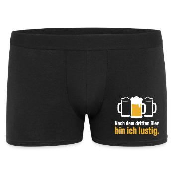 Bier Nach Dem Dritten Bier Lustig JGA Party Malle - Männer Boxer Shorts - Schwarz - Vorne