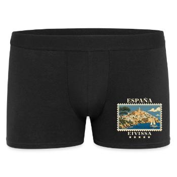 Spanien Eivissa Vintage Reisemarke - Männer Boxer Shorts - Schwarz - Vorne
