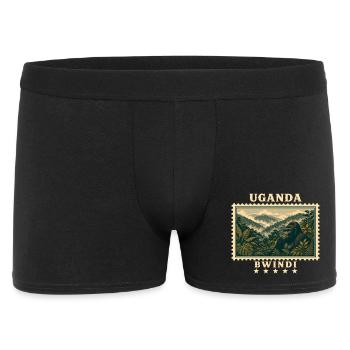 Marque de voyage vintage Uganda Bwindi - Boxer Homme - noir - Devant