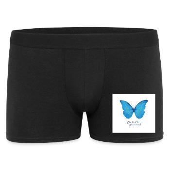 Papillon Bleu Sois gentil avec le Fantôme - Boxer Homme - noir - Devant