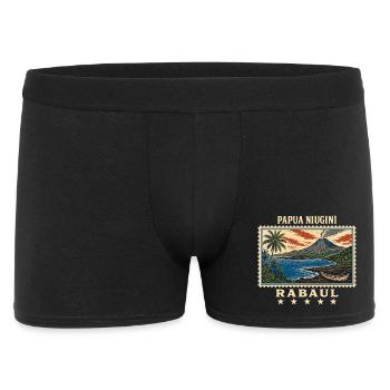Papua-Neuguinea Rabaul Vintage Reisemarke - Männer Boxer Shorts - Schwarz - Vorne