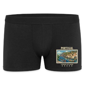 Portugal Câmara de Lobos Vintage Reisemarke - Männer Boxer Shorts - Schwarz - Vorne