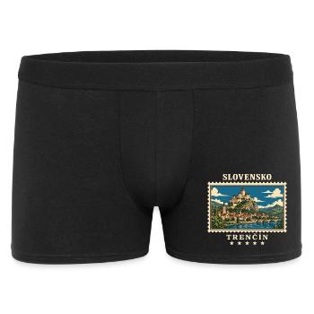 Slowakei Trenčín Vintage Reisemarke - Männer Boxer Shorts - Schwarz - Vorne