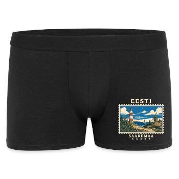 Estland Saaremaa Vintage Reisemarke - Männer Boxer Shorts - Schwarz - Vorne