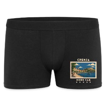 Serbien Novi Sad Vintage Reisemarke - Männer Boxer Shorts - Schwarz - Vorne