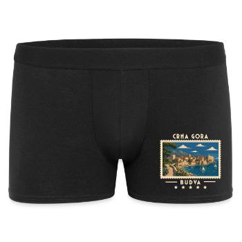 Montenegro Budva Vintage Reisemarke - Männer Boxer Shorts - Schwarz - Vorne