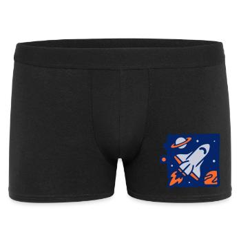 Space Rocket Illustration - Men's Boxer Shorts - black - Front