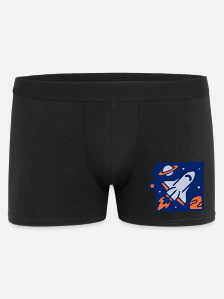 Space Rocket Illustration - Men's Boxer Shorts - black