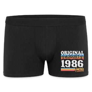 Vintage août 1986 Vintage Rétro Anniversaire - Boxer Homme - noir - Devant