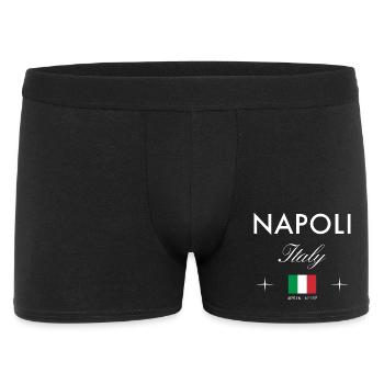 Neapel Italien Koordinaten Reise Souvenir - Männer Boxer Shorts - Schwarz - Vorne