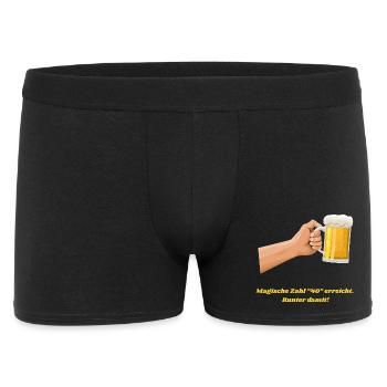 Magische Zahl 40 erreicht, amüsantes Bier Design - Männer Boxer Shorts - Schwarz - Vorne