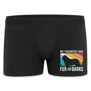 Therapiehund - Männer Boxer Shorts - Schwarz - Vorne