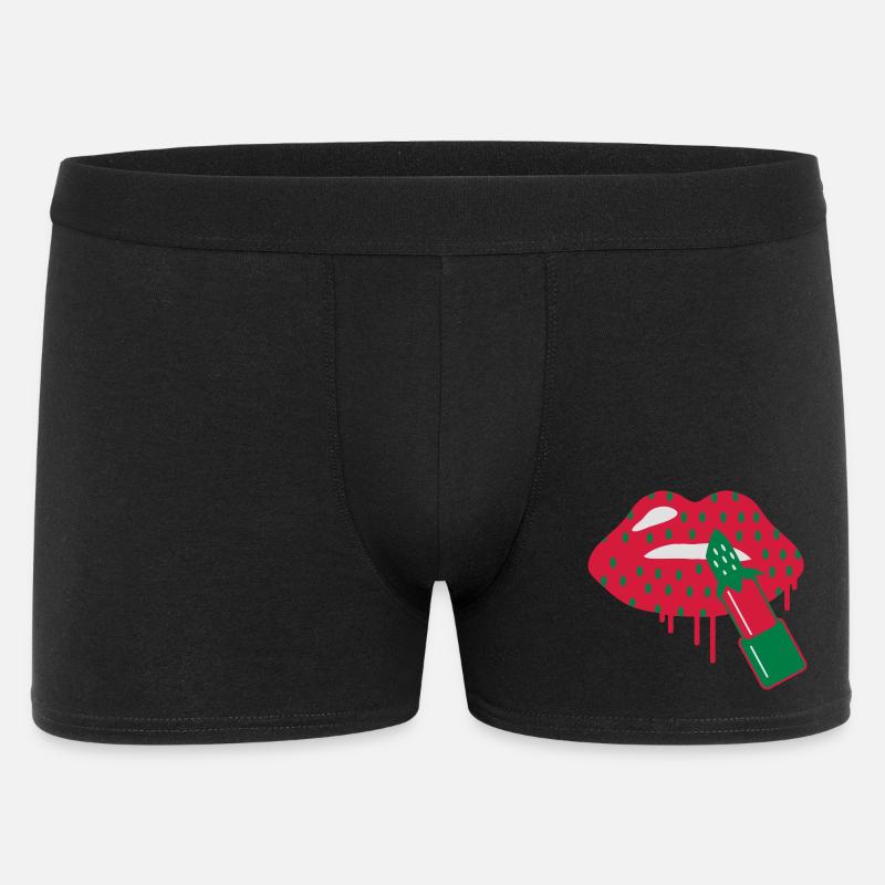 Lippenstift Erdbeere - Männer Boxer Shorts - Schwarz