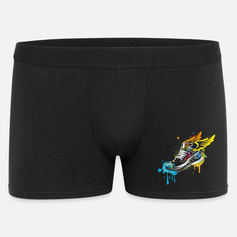 Sneaker graffiti with wings - Men's Boxer Shorts - black