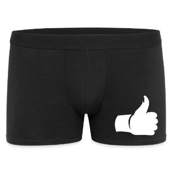 Daumen hoch – Like Hand Symbol - Männer Boxer Shorts - Schwarz - Vorne