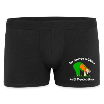 Hobbygärtner liebt Gartenarbeit - Männer Boxer Shorts - Schwarz - Vorne
