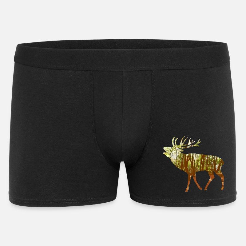 Röhrender Hirsch - Männer Boxer Shorts - Schwarz