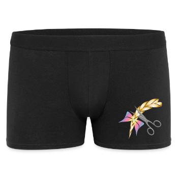 Scissors cut a blonde braid - Men's Boxer Shorts - black - Front