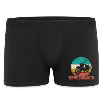 Schwalbe Moped Mofa DDR Schwalbenfahrer Geschenk - Männer Boxer Shorts - Schwarz - Vorne