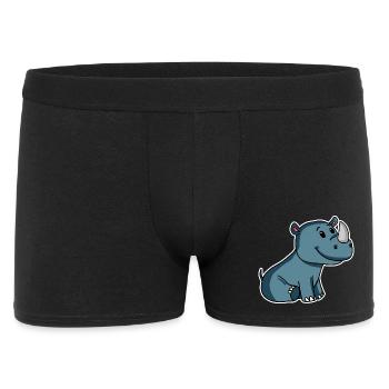 Nashorn - Männer Boxer Shorts - Schwarz - Vorne