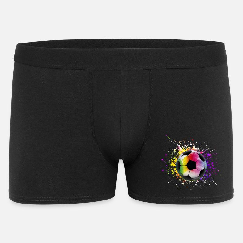 Bunter Fußball Regenbogenfarben - Männer Boxer Shorts - Schwarz