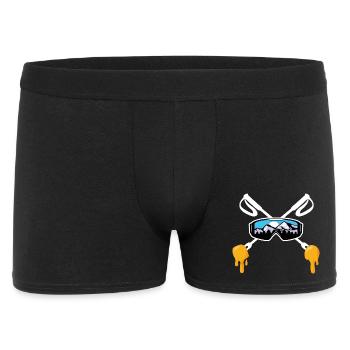 Ski et fondue savoyarde Montagne Cadeau skieur - Boxer Homme - noir - Devant