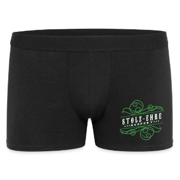 Stolz,Ehre,Respekt, - Männer Boxer Shorts - Schwarz - Vorne