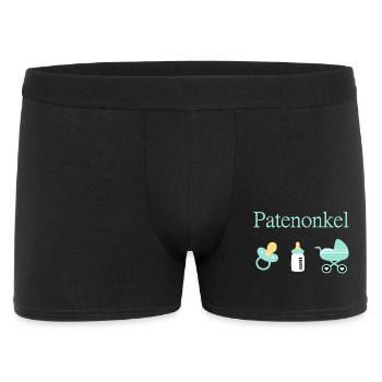 Patenonkel Geburt Junge Taufe - Männer Boxer Shorts - Schwarz - Vorne